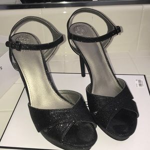 Black glitter GUESS heels
